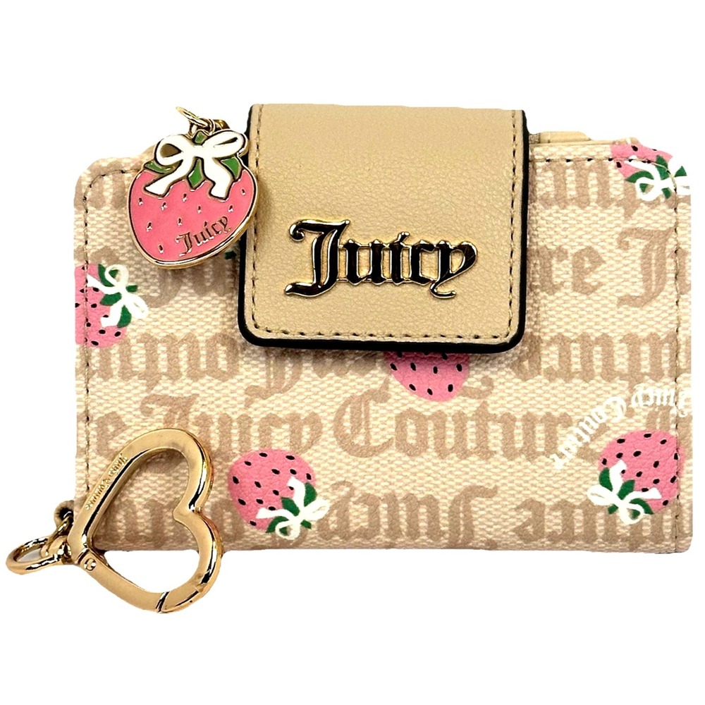 Juicy Couture Strawberry Wallet Keychain Card Holder Berry Sweet NWT‎